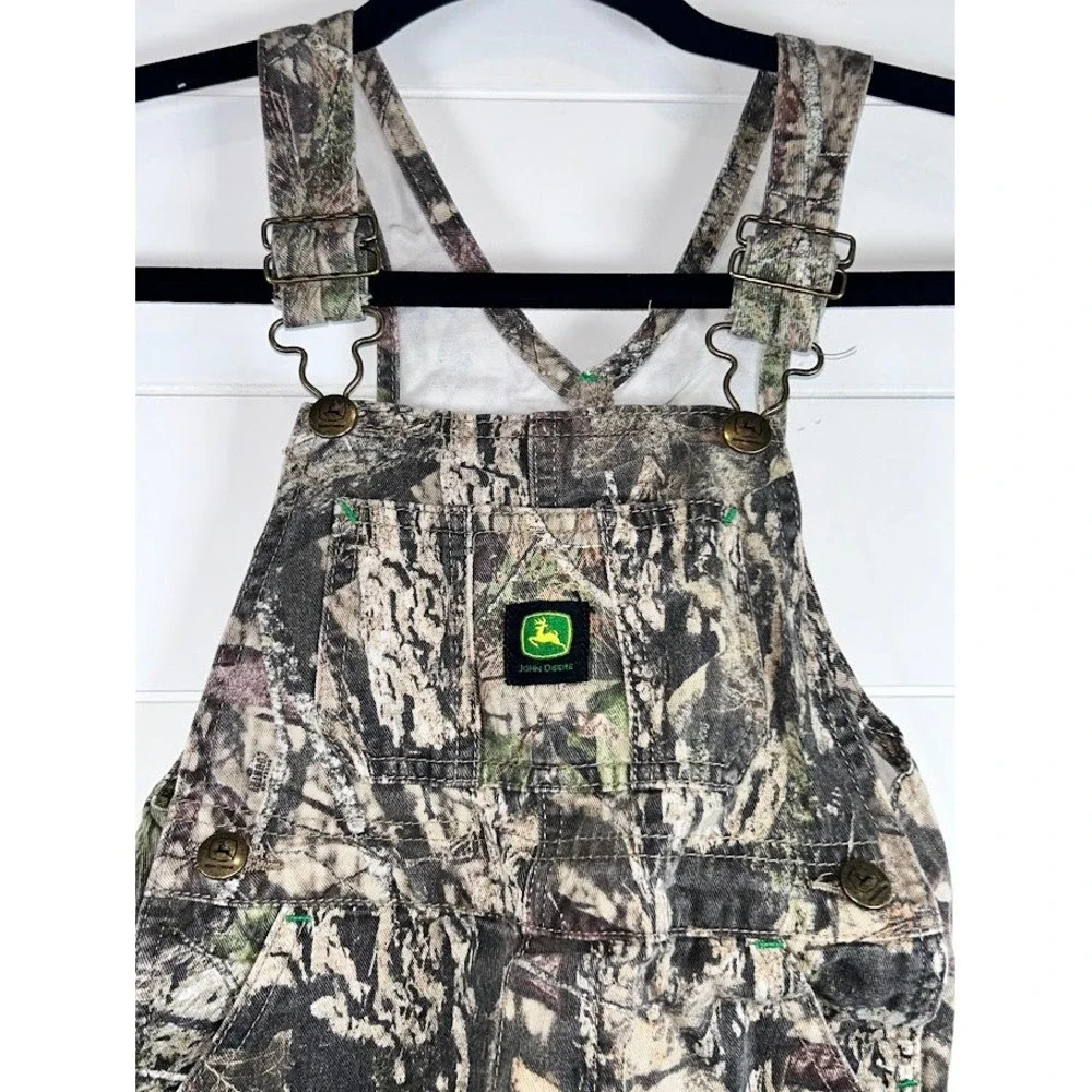 Kids John Deere Camo Overalls‎ 4T Durable Mossy Oak Woodland Outdoor Workwear